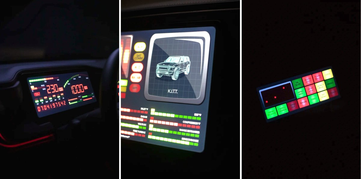 The Knight Rider interior screens